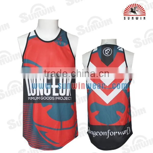 2016 100% Polyester Custom Printed Made Wrestling Singlets photo-2