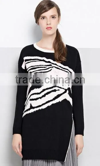 Best Price Two Colour Batwing Sleeve Woolen Sweater Design for Ladies photo-2