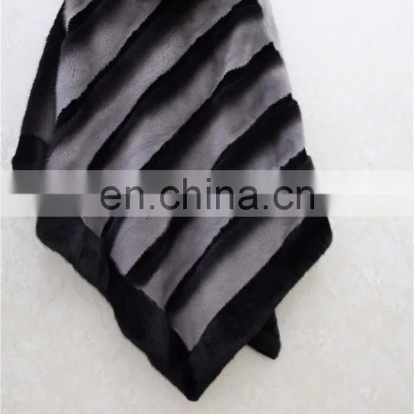 2016 Natural Fashion Mink Fur Shawl Genuine Dyed Mink Fur Cape For Lady photo-4