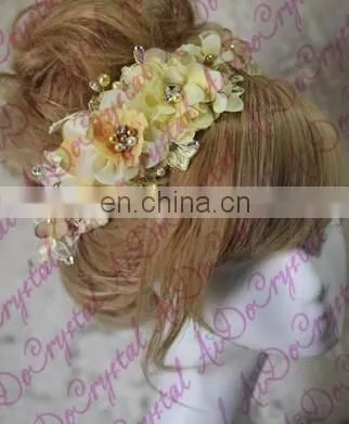 Aidocrystal Yellow Plastic Crown Flower,artificial Flowers Hair Accessories for Wedding photo-5