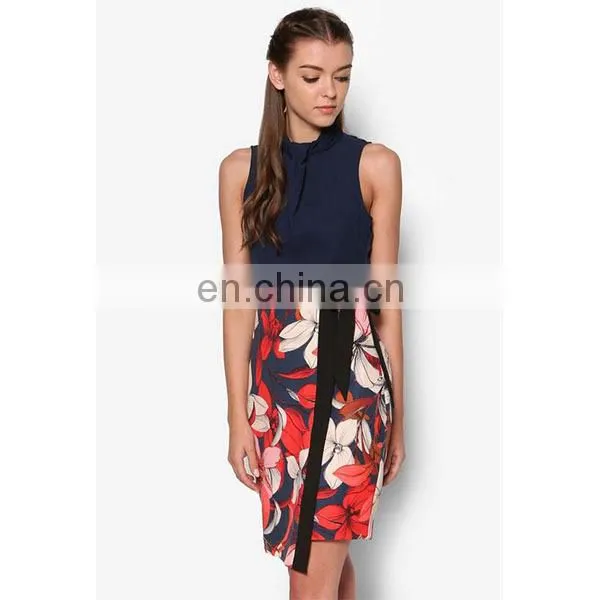 Wholesale Ladies Fashion Dresses With Pictures Sleeveless Design Women Office Dress photo-2