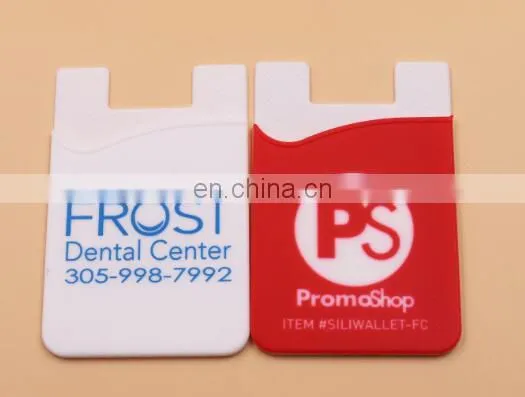 Silicone Cell Phone Credit Card Holder With Sucker,silicone Card Holder With 3M Sticker,pocket Name Card Holder photo-2
