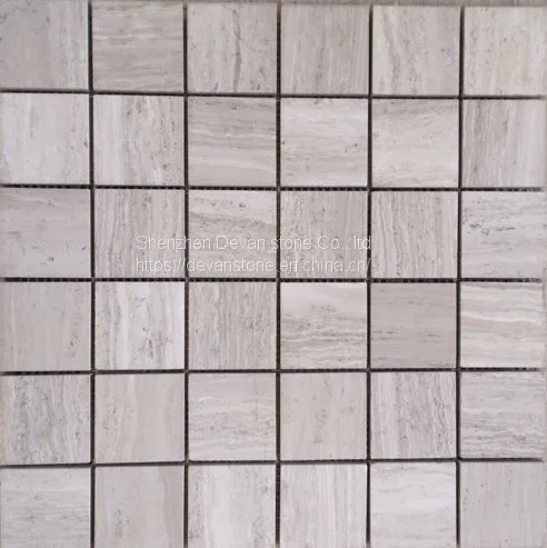 White Wooden Marble Bathroom Wall Mosaic photo-2