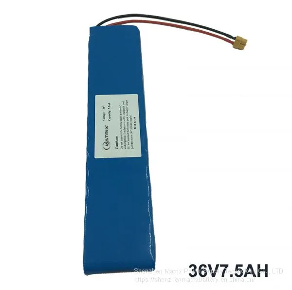 36V 7.5Ah Lithium Battery Pack for Electric Scooter