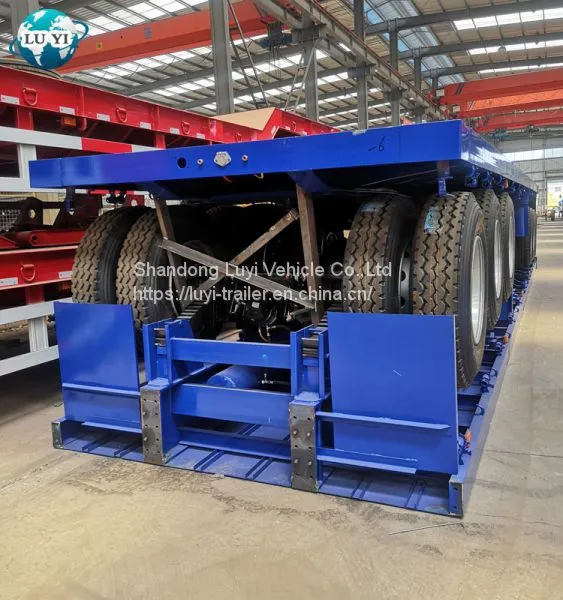 3 Axle 40 Feet Flatbed Container Semi Truck Trailer Made In China photo-2
