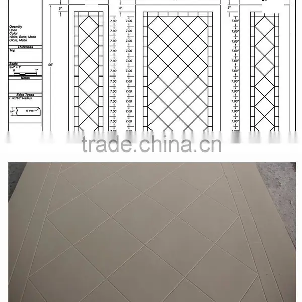Cultured Marble Shower Panel, Shower Surround, Shower Wall, Tub Surround With Diamond Pattern photo-3