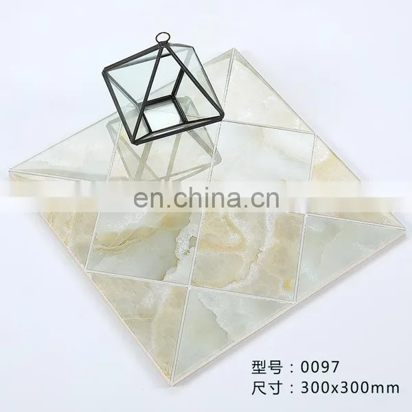 Modern Minimalist Bathroom Balcony Kitchen Tiles Gold-plated 300x300 Floor Tiles photo-5