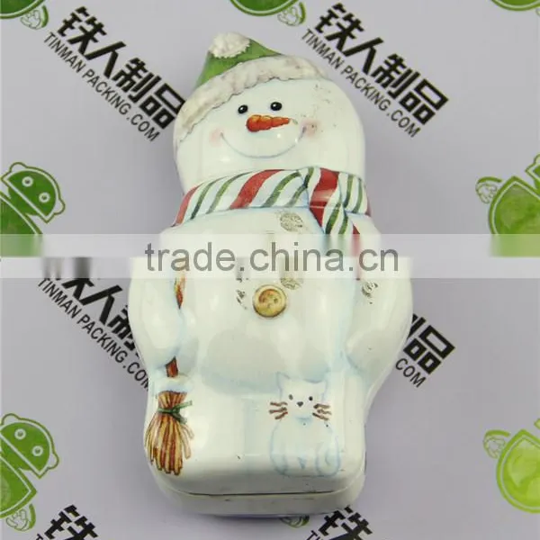 European Style Snowman Christmas Holiday Gifts Different Shaped Gift Tin Box photo-2