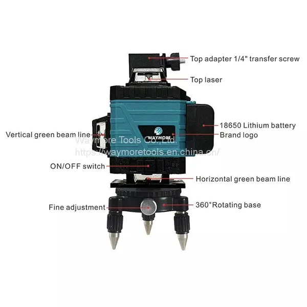 Waymore Automatic Self Leveling 360 Rotating Rotary 4D Laser Multi Cross Line Green Laser Level photo-2