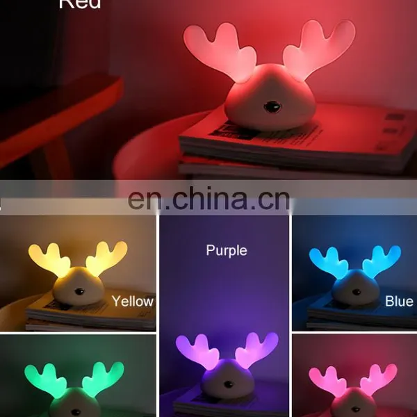 2021 Hot Sale Cute Deer Lamp Mini Rechargeable Portable Lamp For Bedroom Baby Car photo-2