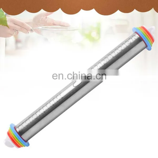Amazon Top Seller 17 Inch Large Kitchen Dough Roller Adjustable Stainless Steel Rolling Pins For Baking photo-3