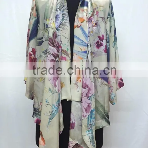 2016 New Silk Printed Elegant Latest Design Ladies Tops photo-2