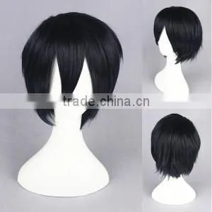 High Quality 35cm Short Straight Prince of Tennis Wig Chitose Senri Blue&Black Synthetic Anime Wig Cosplay Hair Wigs Party Wig photo-2