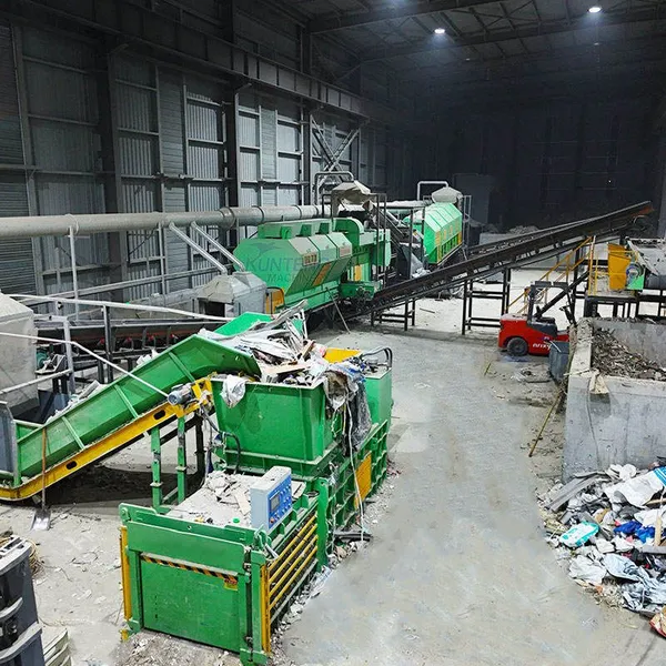 Carpet Fabric Straw Garbage Dual Axis Shredder and Hydraulic Garbage Baler EPC Project photo-5
