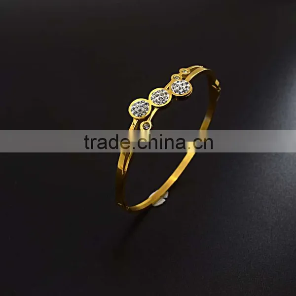 New Fashion Girls Tops 316l Stainless Steel Jewelry Gold Bangel Bracelet photo-6
