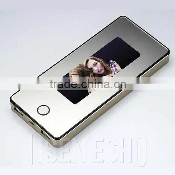 Latest Fashion HD Advertising Portable Power 8000mah Large Capacity Polymer Cell Aluminum Shell Backup Battery