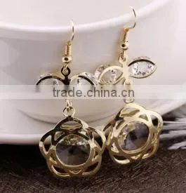 Latest Fashion Glass Earrings Designs Beautiful Flower Earrings photo-3
