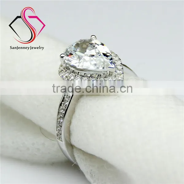 Pear Cut Moissanite Solitaire 2 Carat Water Drop 10*7mm Center 14k White Gold Wedding Engagement Ring photo-3