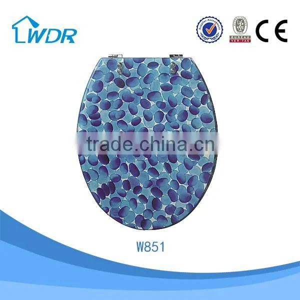 Sanitary Transparent Resin Shower Novelty Western Family Slow Drop Toilet Seat photo-2