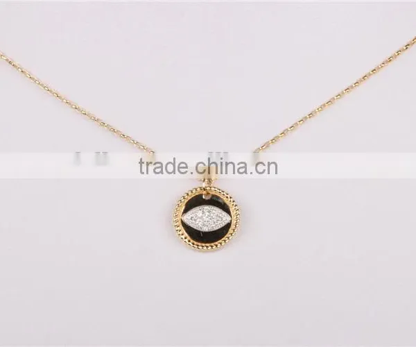 Cheap Jewellry Eyes Shape Pendant Small 925 Silver Pendant With Black and White Enamel Pendant photo-2