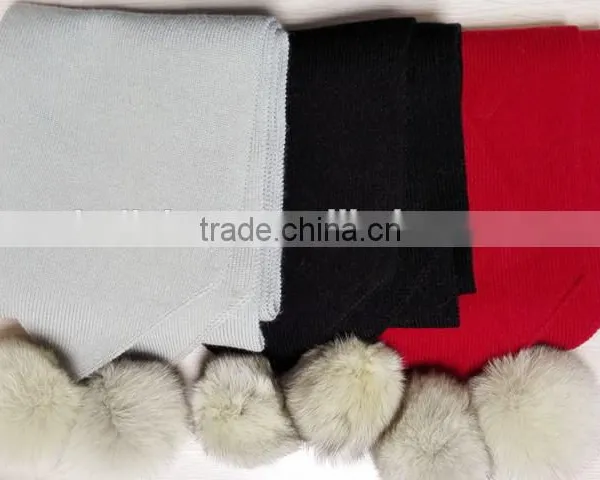 2016 Winter Newest High Quality Knitted 100% Real Racoon Fur Pompom Hat and Scarf Set photo-6
