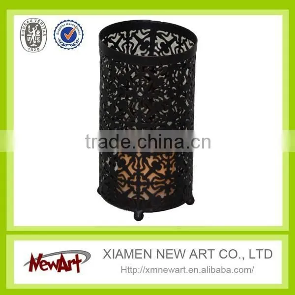 Black Wrought Iron Candle Holder Metal Antique Candle Lanterns