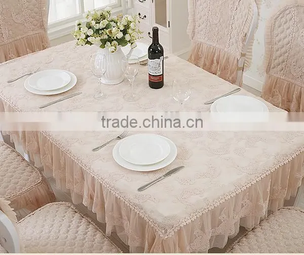 Embossed Cheap Tablecloth Square Lace Tablecloth Polyester Lace Tablecloth photo-5