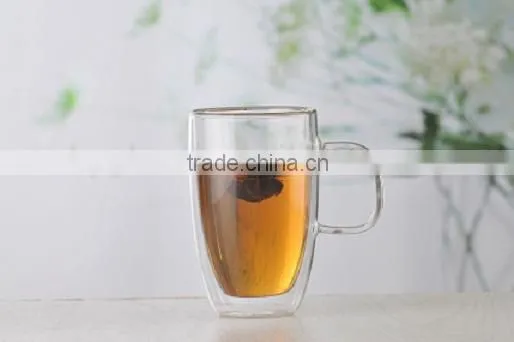 Double Wall 250ml Milk Glass Mug/cup With Handle