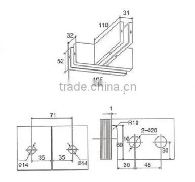 China Supplier Glass Door Top Patch Double (DL-043) photo-2