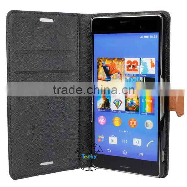 Stylish Flip Leather Wallet Case Cover For Sony Xperia Z3 L55T Phone Case