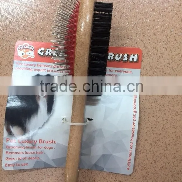 2016 Easy Clean Anti-allergic Pet Grooming Products Rubber Handle Big Stainless Steel Dog Comb photo-3