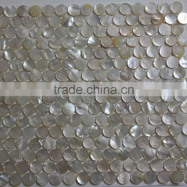 Round Whitelip Sea Mother of Pearl Mosaic,bathroom Mosaic,shell Mosaic