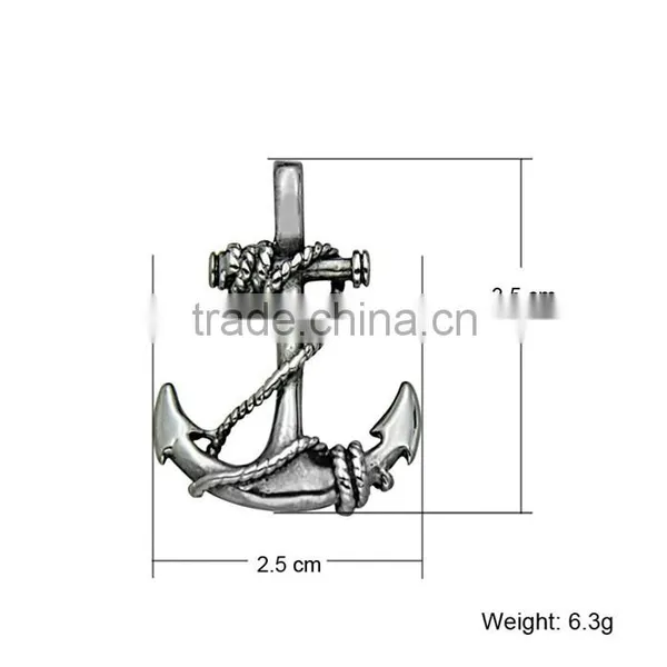 Kindy Jewelry New Design JCN0322 Stainless Steel Vintage Anchor Necklace Pendant photo-3