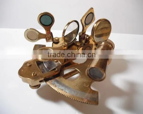 VINTAGE Pirate Brass Nautical Sextant- Buy Brass Nautical Sextant With Box 1029 photo-4