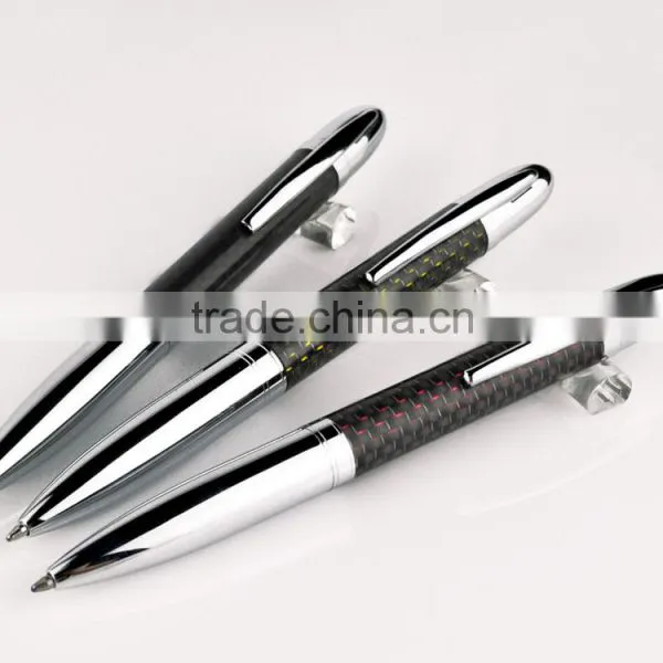 Luxury Carbon Fiber Designed Featured Roller Pen With Metal Pen