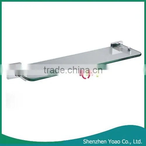 Best Price Wall Mounted Bathroom Glass Shelf with Brass Bracket