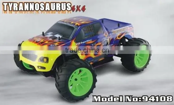 2016 New Product 1/10th Scale 2.4G HSP 94108 High Speed Off-road RC Nitro Monster Truck 4x4 photo-3