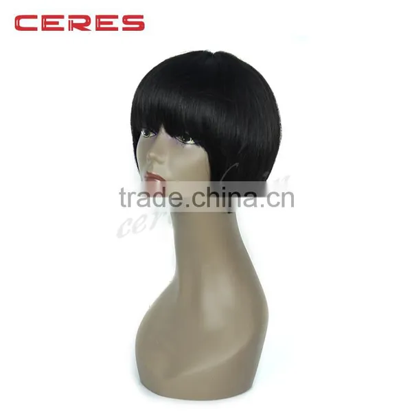 High Quality Wholesale Price Unprocessed Virgin Human Hair High Density Short Yaki Bob Wig for Black Women photo-3