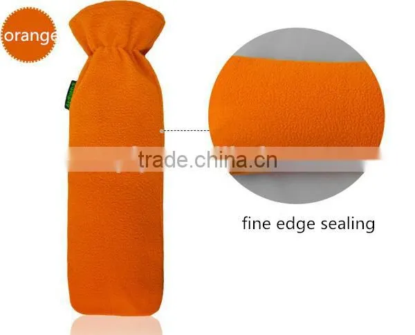 Eco-friendly PVC Hot-water Bottle Orange Fleece Cover Anti-scald