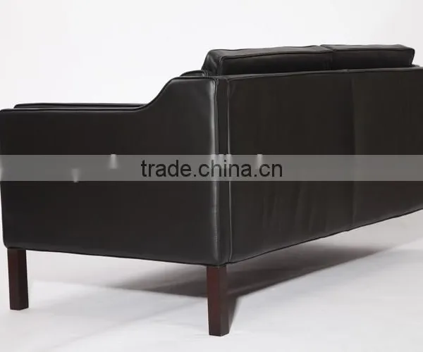 Black Modern Luxury Borge Mogensen Solid Wood Frame Sofa 2 Seater photo-5