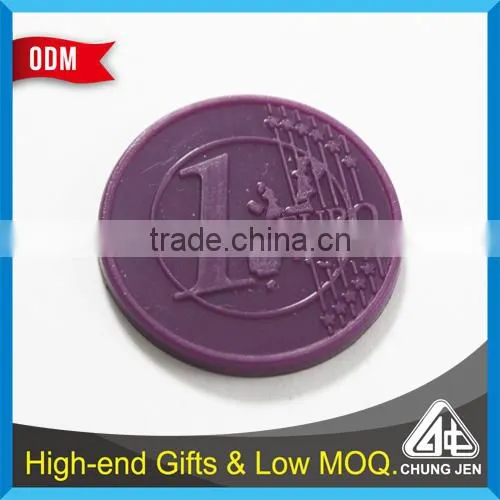 Customized Plastic/metal Embossed Soft Cloisonne Shopping Coin photo-2