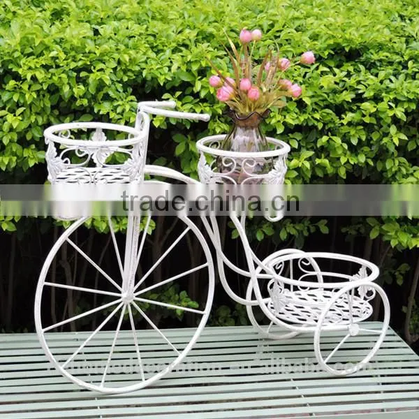 Wrought Iron Vintage Bicycle Plant Stand Wedding Decoration photo-2