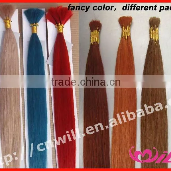 Pure Remy Brazilian Hair Hair Bulk Colorful Bulk Hair Extension