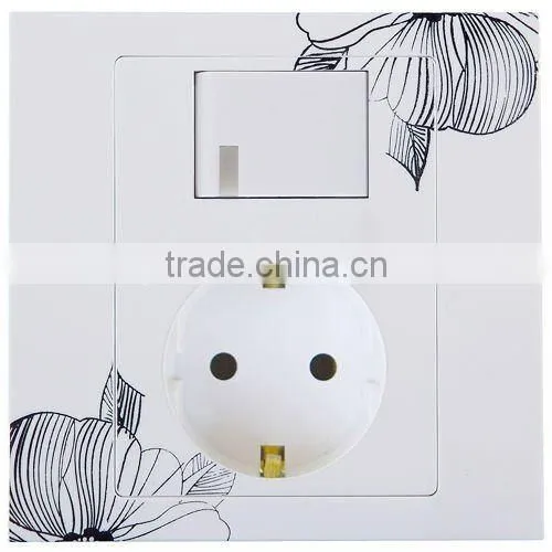 Euro Socket With Switch Flower Wall Switch