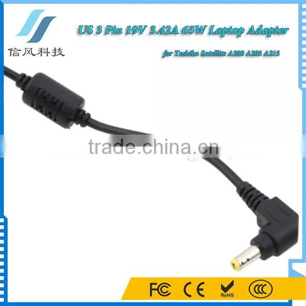 Black 19V 3.42A 65W AC Adapter Charger for Toshiba A200 A205 A215 Power Adapter photo-6
