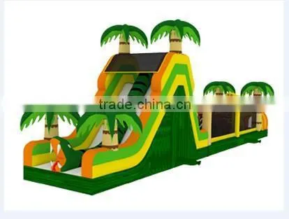 3.3mWx20mLx6mH Tropical Theme Giant Adult Inflatable Obstacle Course for Sale Large Inflatable Games photo-3