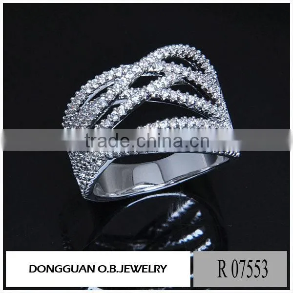 Imitation White Gold 925 CZ Ring Fashion America Style Chinese Silver Jewelry Ring photo-4