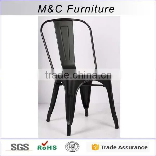 Ergonomic Stackable Metal Kitchen Furniture With Wooden Seat