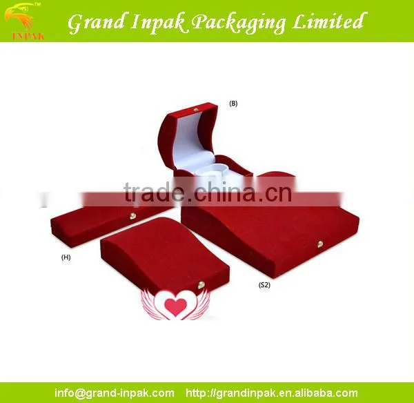 High Quality Flocking Jewelry Set Box With Hinge and Golden Lock photo-2