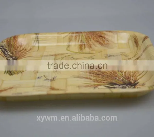 Woven Bamboo Salad Tray and Plate With Patters photo-2